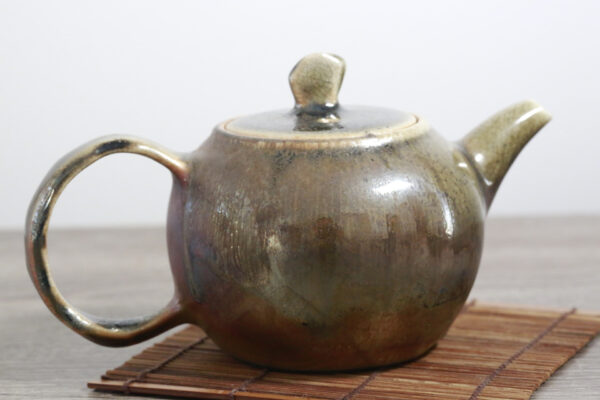 Side view of Glazed Teapot - Wood Fired & Handmade Teapot