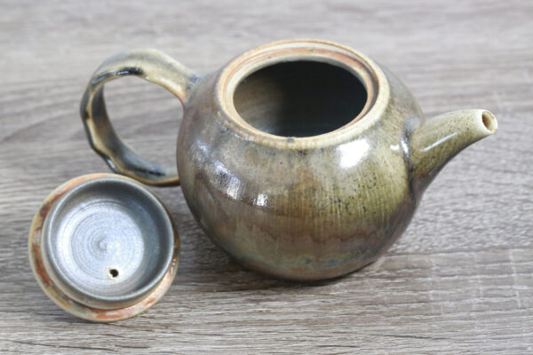 Glazed Teapot - Wood Fired & Handmade Teapot on a Table