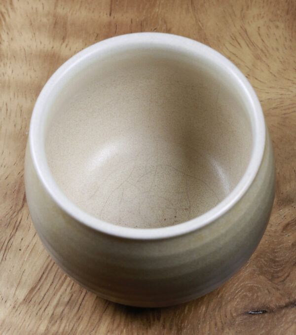 Inside view of Lin's Ceramics Green Teacup - Premium Glazed Teacup