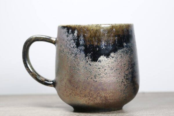 Tenmoku Coffee & Tea Mug on a Table - Handmade Coffee & Tea Mug
