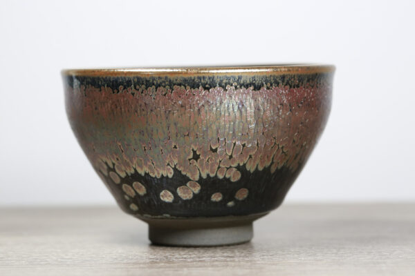 Side view of Jianzhan Teacup - Handmade Tenmoku Teacup with Brown Glaze