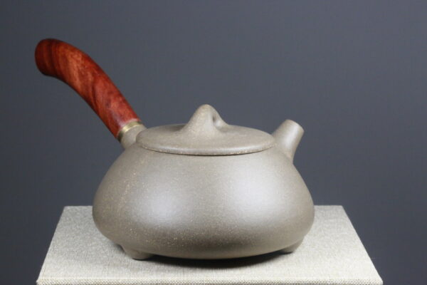 Yixing Zisha Teapot with Side Handle. Made of Authentic Aged Duanni Clay.
