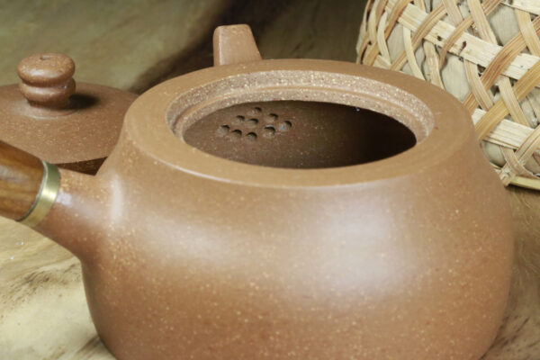 Inside view of Zisha Teapot with Handle - Aged Zisha Duanni Clay