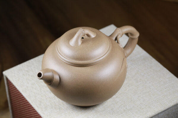 Top view of Aged Zisha Teapot - Duanni Clay with Artisan Design