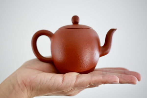 Zisha Teapot - Oval Size for 2-4 People on top of hand