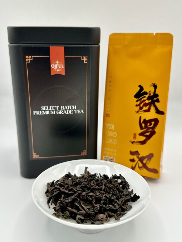 Tie Luo Han Dark and Heavy Roasted Rock Tea from Wuyi Mountains in Fujian, China.